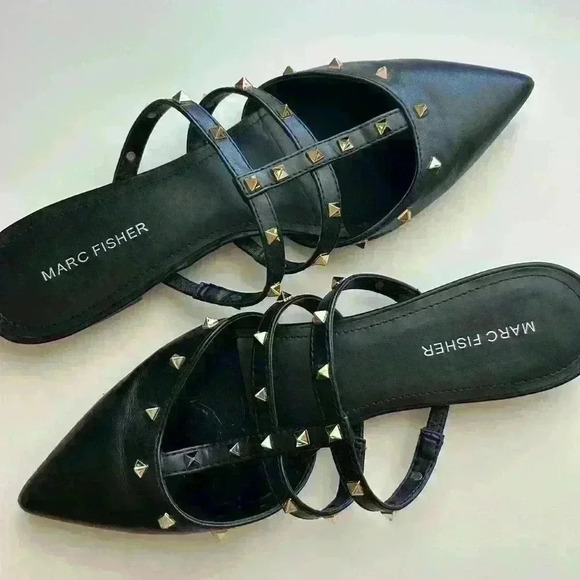 Marc fisher studded flats sandals slides - Picture 13 of 13